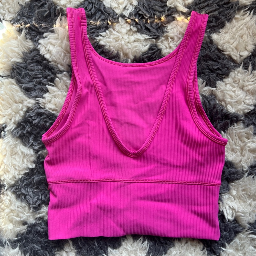 Lululemon sonic pink reversible ribbed crop tank